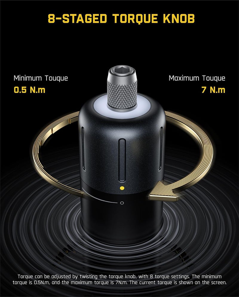 Fanttik S1 APEX مفك كهربائي، مفك بمقبض دوار، عزم دوران أقصى 7N.m، خياران للسرعة، 1/4''Hex، تفاعل مع الشاشة، أداة تقنية لهواة الأعمال اليدوية - إصدار فاخر - Image 5